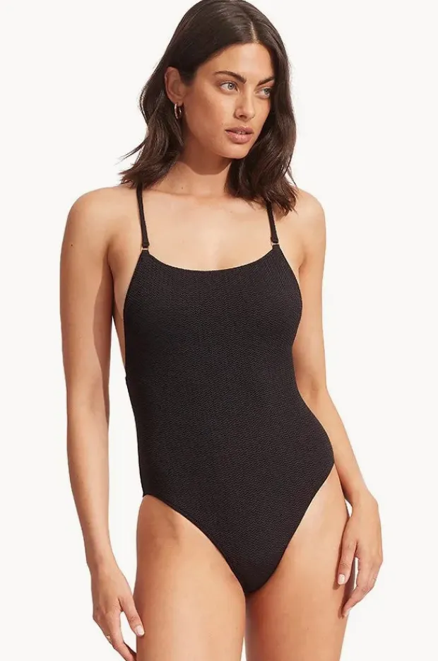 One Pieces|Seafolly Sea Dive Scoop Neck One Piece Black