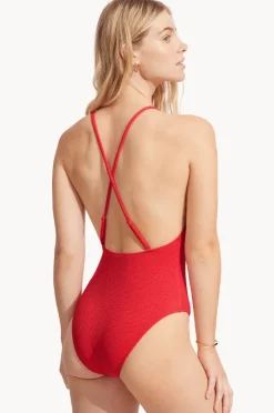 One Pieces|Seafolly Sea Dive Scoop Neck One Piece Chilli red
