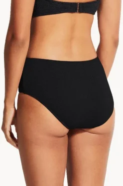 Bottoms|Seafolly Sea Dive Wide Side Retro Pant Black