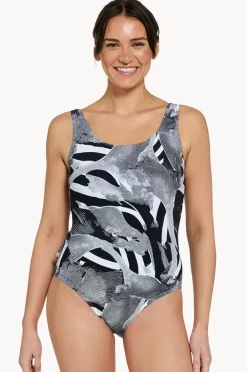 One Pieces|Zoggs Sea Skin Scoopback One Piece Black/grey