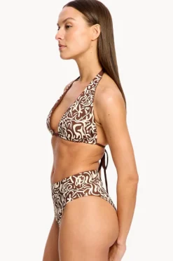 Bikini Sets|Modibodi Sea Swirl Reversible Multiway Top Set Chocolate