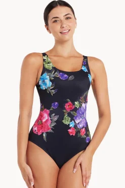 One Pieces|Zoggs Sea Velvet Adjustable Scoop Back One Piece Black/Multi