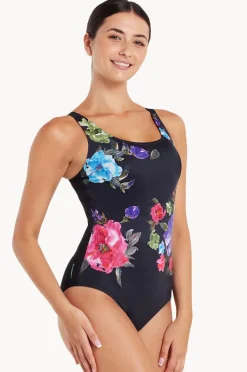 One Pieces|Zoggs Sea Velvet Adjustable Scoop Back One Piece Black/Multi