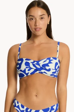 Bikini Tops|Sea Level Seascape Twist Bandeau Blue
