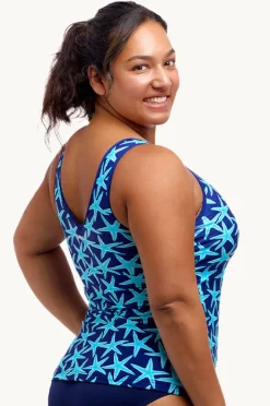 Tankini Tops|Funkita See Stars DD/E Cup Zip Front Tankini Separate Navy/blue