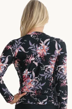 Rashies & Sunsuits|Jantzen Select Long Sleeve Zip Suntop Black