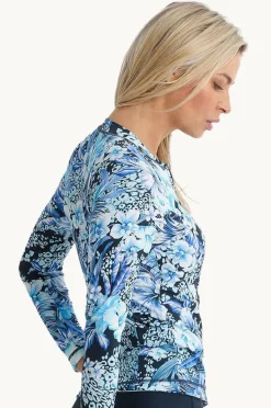 Rashies & Sunsuits|Jantzen Select Long Sleeve Zip Suntop Navy