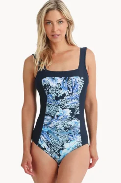One Pieces|Jantzen Select Square Neck One Piece Navy