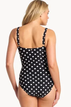 One Pieces|Sunseeker Seoul F/G Cup Tie One Piece BLACK