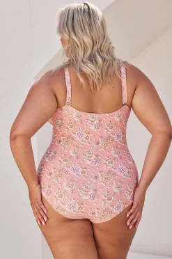 One Pieces|Capriosca Seychelles Keyhole High Neck One Piece Coral