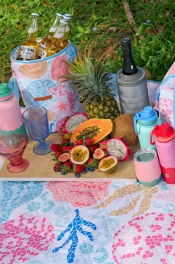 Cooler Bags|Picnic Vibes|Annabel Trends Shelly Beach Barrel Cooler Bag Blue/multi