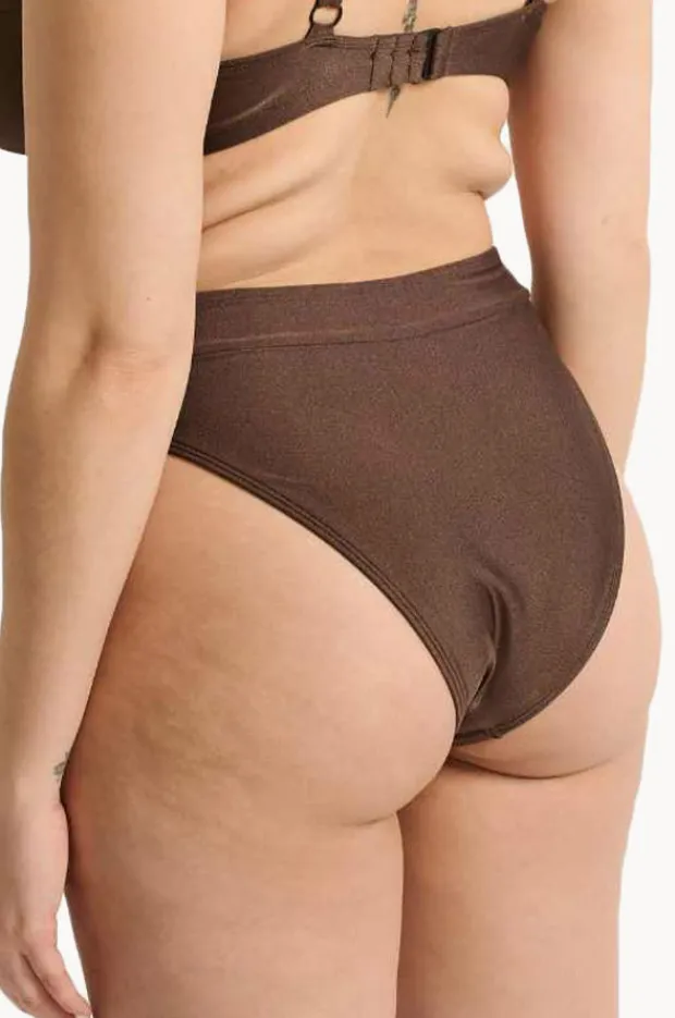 Bottoms|Raq Apparel Shimmer High Leg Brief Cola