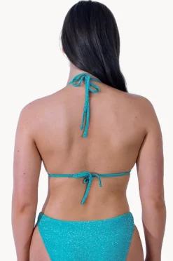 Bikini Tops|Base Swim Shimmer Slide Tri Emerald