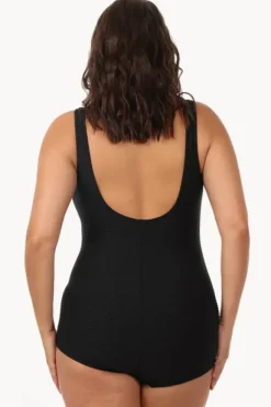 One Pieces|Maxine Shirred Front Pool One Piece BLACK