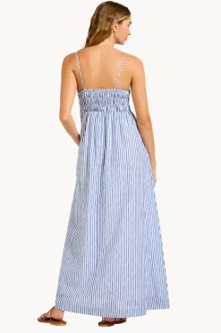 Dresses|Seafolly Shirred Midi Dress Marine