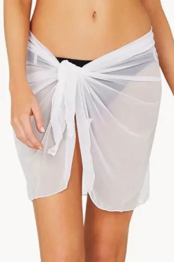 Sarongs|Baku Short Mesh Pareo White