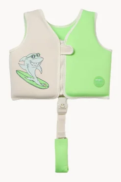 Floaties & Swim Aids|Floaties & Swim Aids|Sunny Life Shred Shark Swim Vest 2-3 Years Green