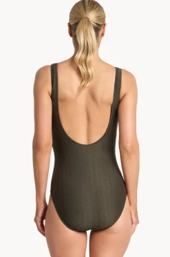 One Pieces|Jantzen Sky High Bar Surplice One Piece Army