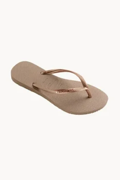 Footwear|Havaianas Slim Metallic Thong Rose gold