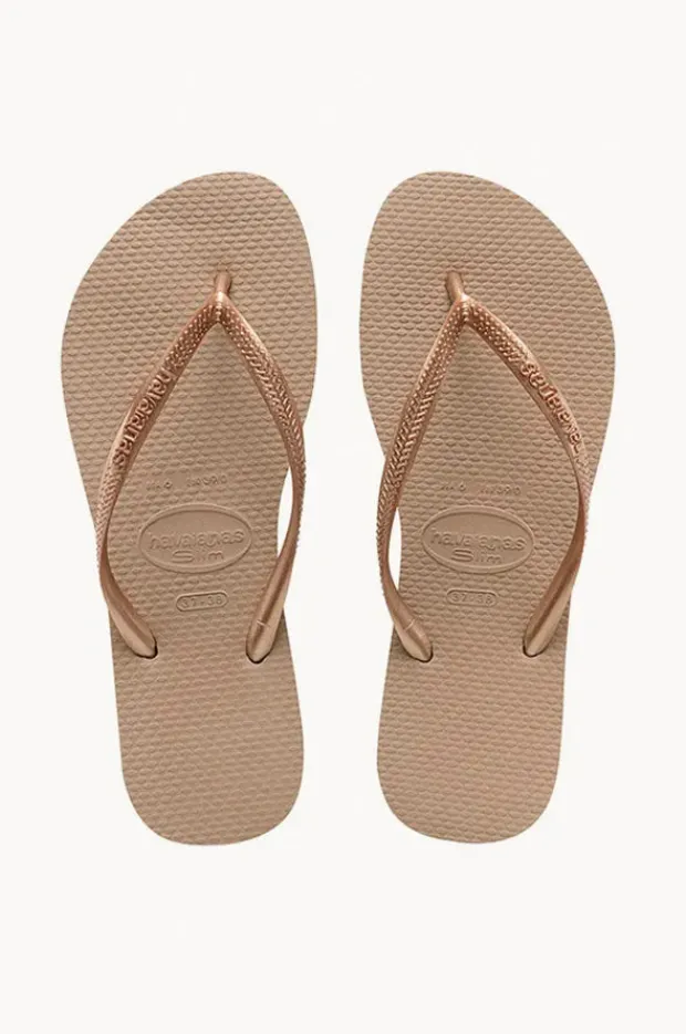 Footwear|Havaianas Slim Metallic Thong Rose gold