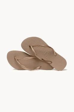 Footwear|Havaianas Slim Metallic Thong Rose gold