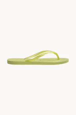 Footwear|Havaianas Slim Metallic Thong Matcha
