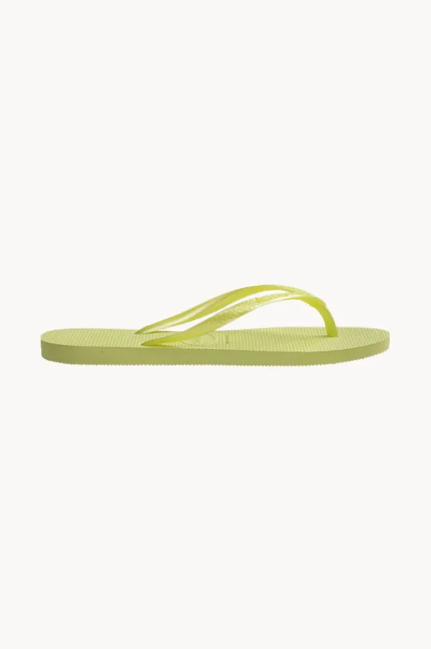 Footwear|Havaianas Slim Metallic Thong Matcha