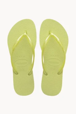Footwear|Havaianas Slim Metallic Thong Matcha