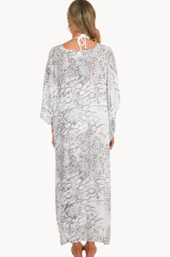 Overswim|Sundrenched Snake Animal Long Kaftan Grey