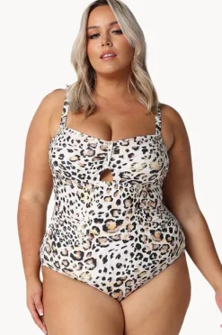 One Pieces|Capriosca Snow Bandeau One Piece Leopard