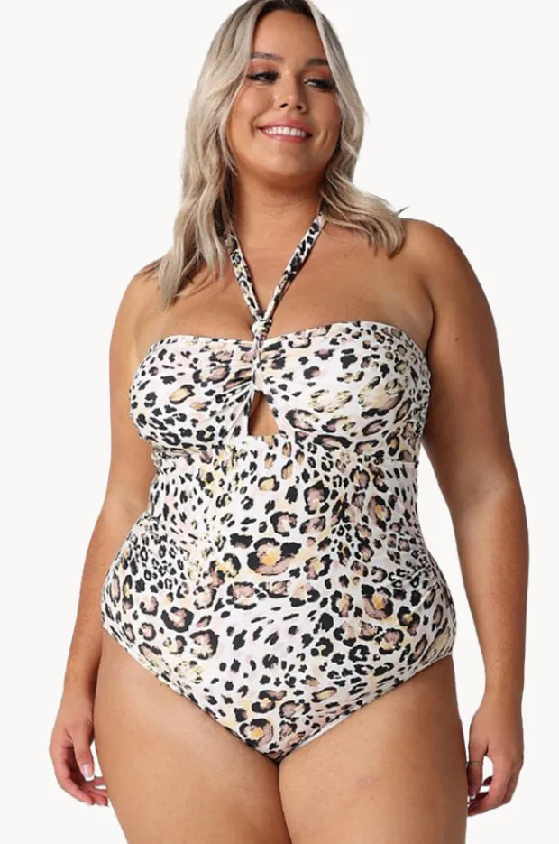 One Pieces|Capriosca Snow Bandeau One Piece Leopard