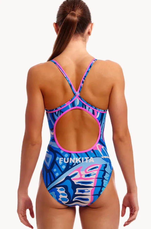 One Pieces|Funkita Soaring Hi Diamond Back One Piece Blue/pink