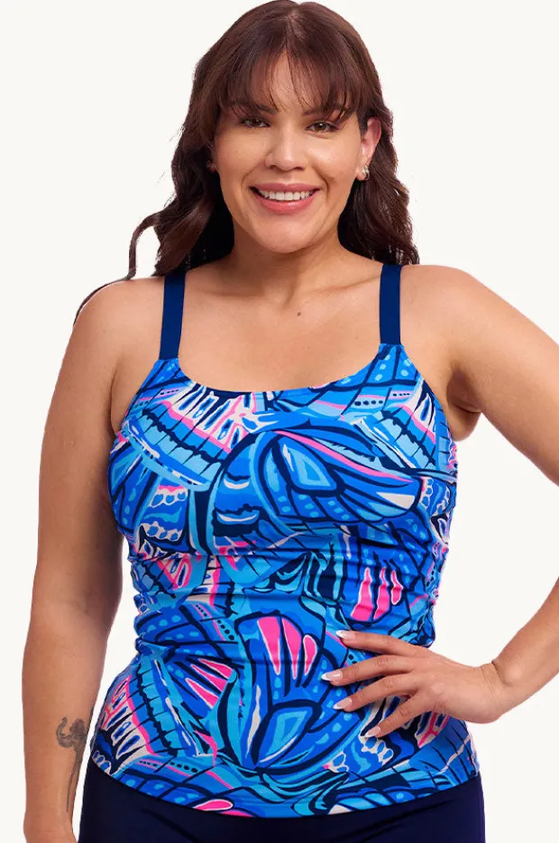 Tankini Tops|Funkita Soaring Hi Scoop Neck Tankini Separate Blue/pink