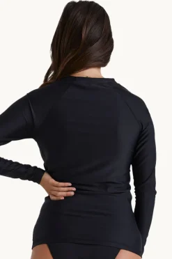 Rashies & Sunsuits|Billabong Society Long Sleeve Suntop BLACK
