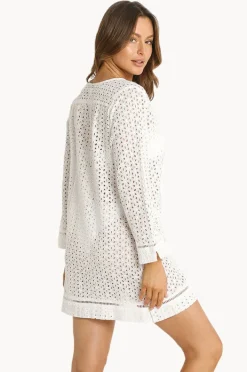 Overswim|Sunseeker Soho Broderie Cover Up WHITE