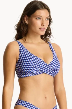 Bikini Tops|Sea Level Solara Cross Front Bra Blue