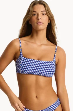 Bikini Tops|Sea Level Solara Square Neck Bralette Blue