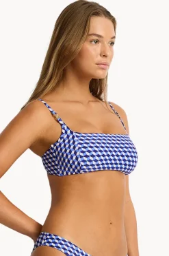 Bikini Tops|Sea Level Solara Square Neck Bralette Blue