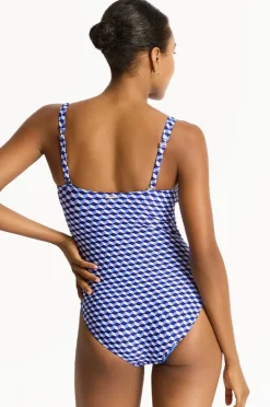 One Pieces|Sea Level Solara Twist Front One Piece Blue