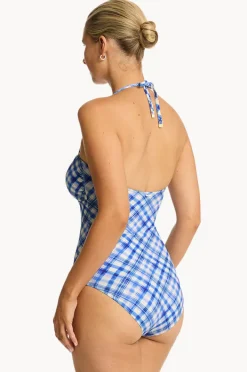 One Pieces|Sea Level Somerset U Bar Bandeau One Piece Denim