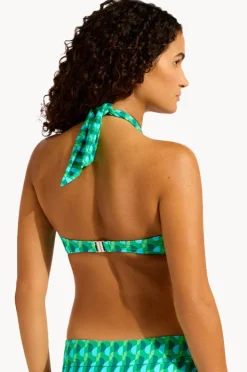 Bikini Tops|Seafolly Sorrento Halter Bandeau Vivid green