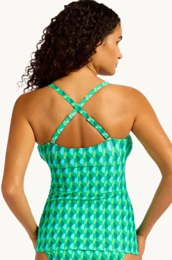 Tankini Tops|Seafolly Sorrento Multi Fit Wrap Front Tankini Separate Vivid green
