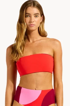 Bikini Tops|Seafolly Sorrento Reversible Tube Top Flame