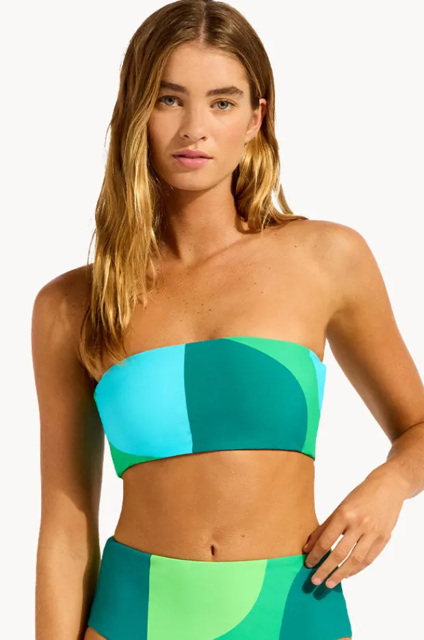 Bikini Tops|Seafolly Sorrento Reversible Tube Top Vivid green