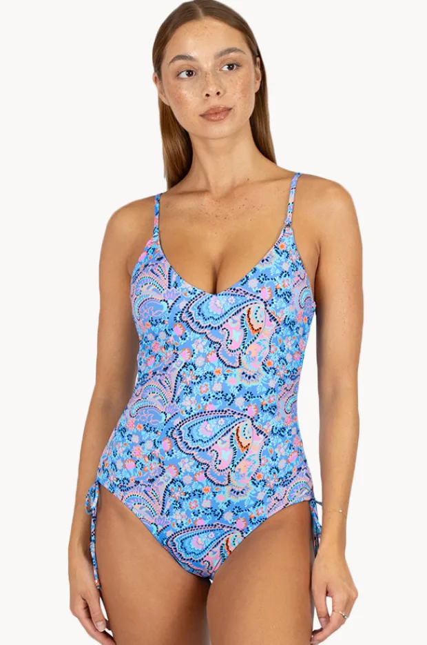One Pieces|Baku Ruched Side Tie One Piece South beach