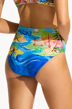 Bottoms|Seafolly South Pacific High Waisted Pant Turquoise