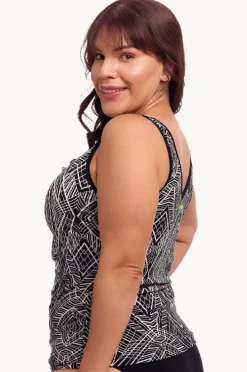 Tankini Tops|Funkita Space Signals DD/E Cup Zip Tankini Separate Black/white