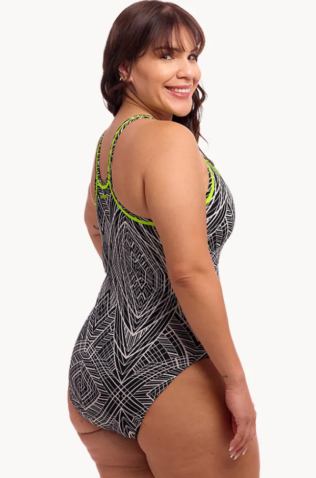 One Pieces|Funkita Space Signals Locked In Lucy One Piece Black/white
