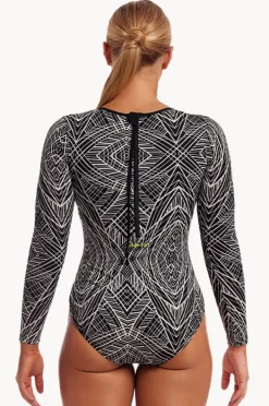 Rashies & Sunsuits|Funkita Space Signals Love Cover Sunsuit Black/white