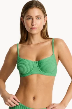 Bikini Tops|Sea Level Spinnaker Balconette Bra Moss